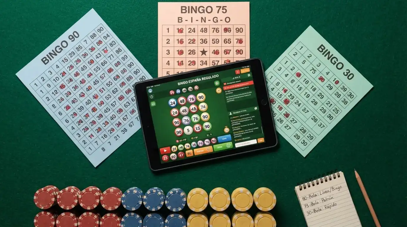 Collage con las interfaces de las salas de bingo de los principales operadores con licencia en España