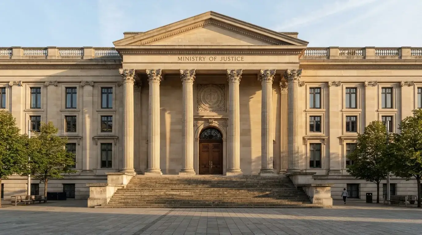 Sello oficial de la Dirección General de Ordenación del Juego sobre la fachada de un edificio institucional